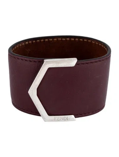 Pre-owned Fendi Leather '2 Jours' Wrap Bracelet, 6" In Multicolor