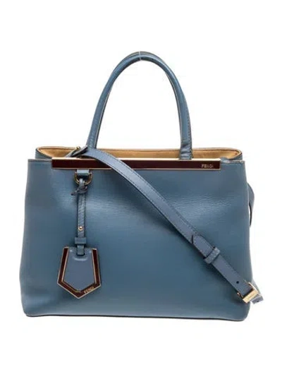 Pre-owned Fendi Leather 2jours In Blue