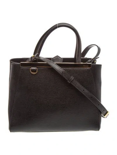 Pre-owned Fendi Leather 2jours Petit In Black