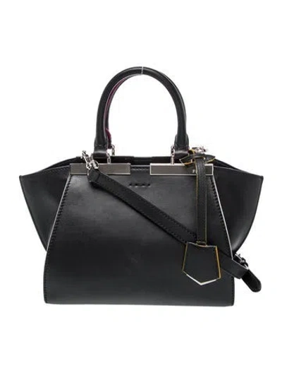 Pre-owned Fendi Leather 3jours In Black