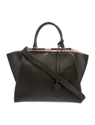 Pre-owned Fendi Leather 3jours In Black