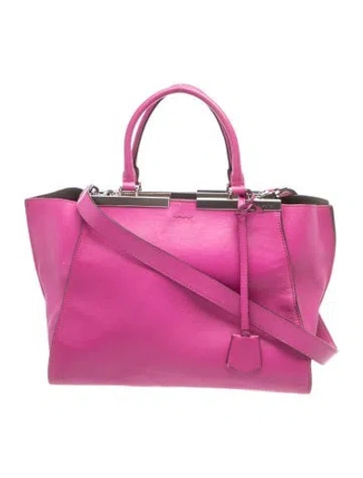 Pre-owned Fendi Leather 3jours In Purple