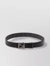 Fendi Ff Squared Leather And Ff Canvas Reversible Belt Accessories In Black