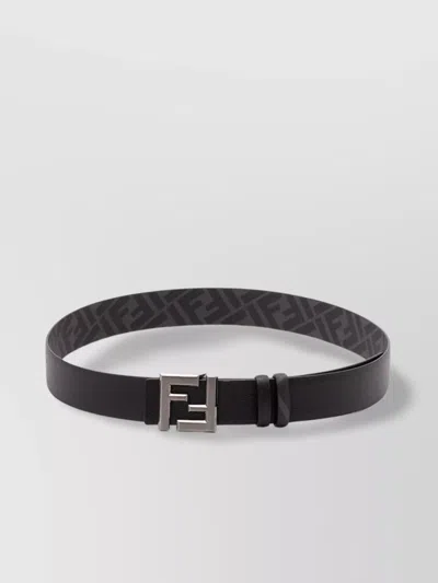 FENDI LEATHER AND CANVAS REVERSIBLE BELT