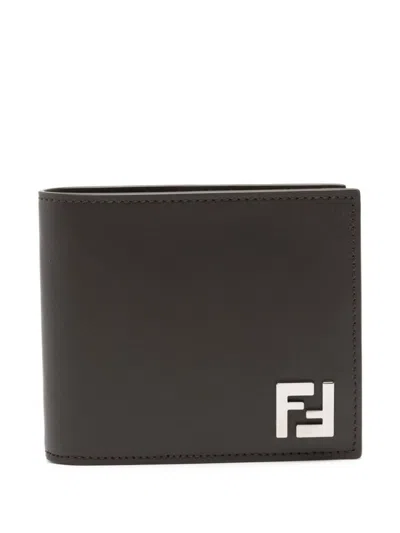 FENDI FENDI LEATHER AND FF CANVAS COMPACT BI-FOLD WALLET ACCESSORIES