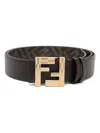 FENDI FENDI LEATHER AND FF CANVAS REVERSIBLE BELT ACCESSORIES