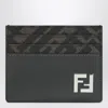 Fendi Squared Ff Military Green Card Holder
