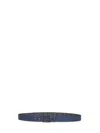 Fendi Men Leather And Ff Canvas Squared Ff Reversible Belt