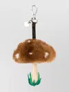 Fendi Leather And Fur Mushroom Shaped Charm In Brown