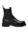 Fendi Leather Ankle Boots In Black