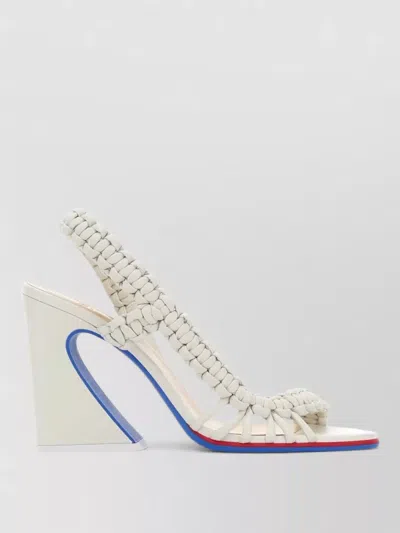 Fendi Leather Arc Sandals Braided Straps Slingback In Multi