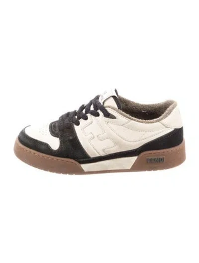 Pre-owned Fendi Leather Athletic Sneakers In Neutrals
