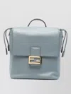 Fendi Leather Backpack Adjustable Straps Drawstring Top Handle