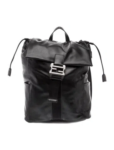 Pre-owned Fendi Leather Backpack In Black