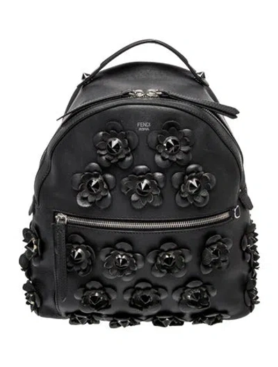 Pre-owned Fendi Leather Backpack In Black