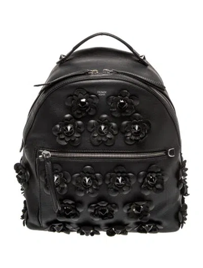 Pre-owned Fendi Leather Backpack In Black