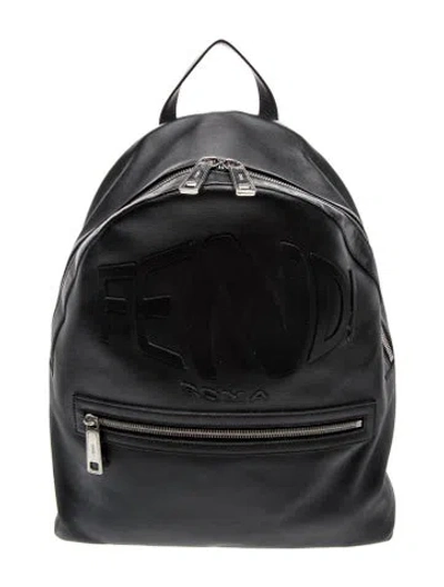 Pre-owned Fendi Leather Backpack In Black
