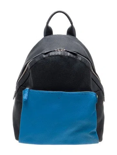 Pre-owned Fendi Leather Backpack In Blue