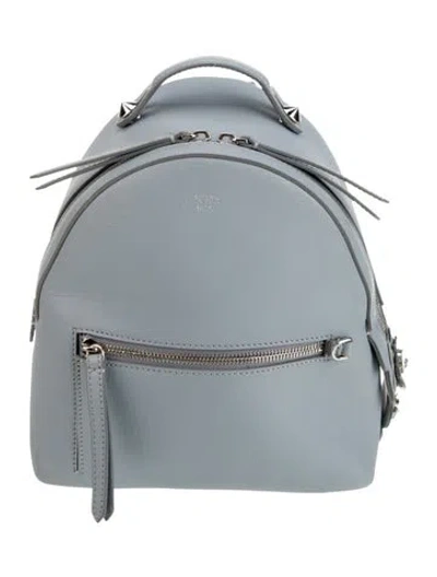 Pre-owned Fendi Leather Backpack In Blue