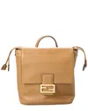 Fendi Ff Clasp Leather Backpack Medium Size In Pattern