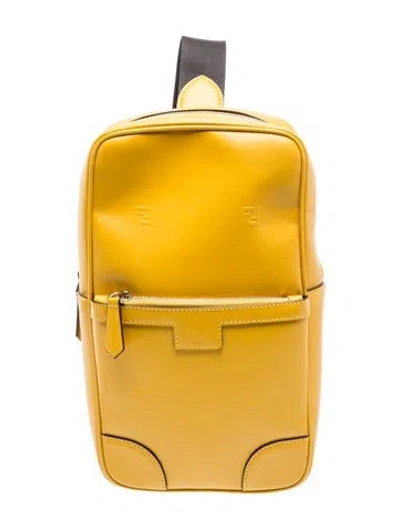 Pre-owned Fendi Leather Backpack In White