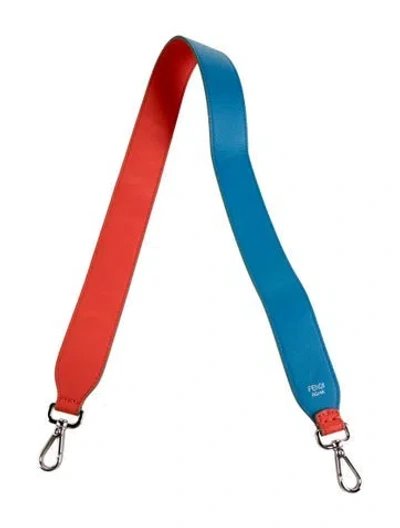 Pre-owned Fendi Leather Bag Strap In Blue