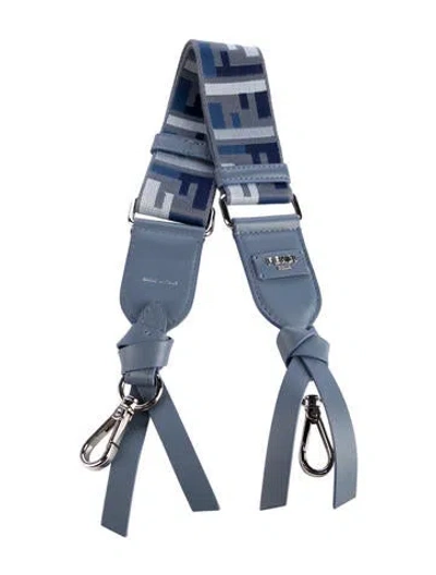 Pre-owned Fendi Leather Bag Strap W/tags In Blue