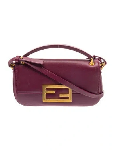 Pre-owned Fendi Leather Baguette 2023 In Purple