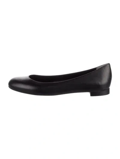 Pre-owned Fendi Leather Ballet Flats In Black