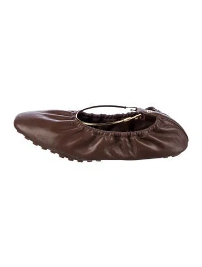 Pre-owned Fendi Leather Ballet Flats In Brown