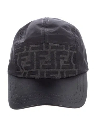Pre-owned Fendi Leather Baseball Hat In Black
