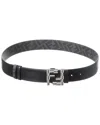 Fendi Ff Squared Leather And Ff Canvas Reversible Belt Accessories