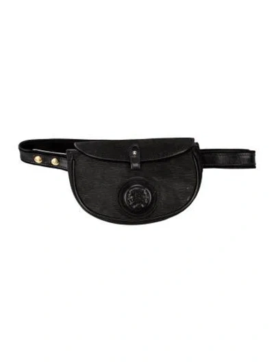 Pre-owned Fendi Leather Belt Bag In Black