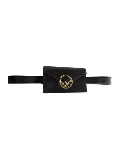 Pre-owned Fendi Leather Belt Bag In Black