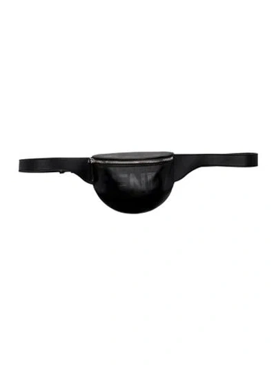 Pre-owned Fendi Leather Belt Bag In Black