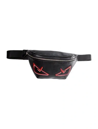 Pre-owned Fendi Leather Belt Bag In Black