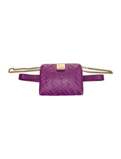 Pre-owned Fendi Leather Belt Bag In Purple