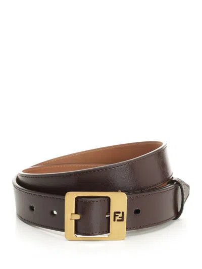 Fendi Leather Belt Belts Brown