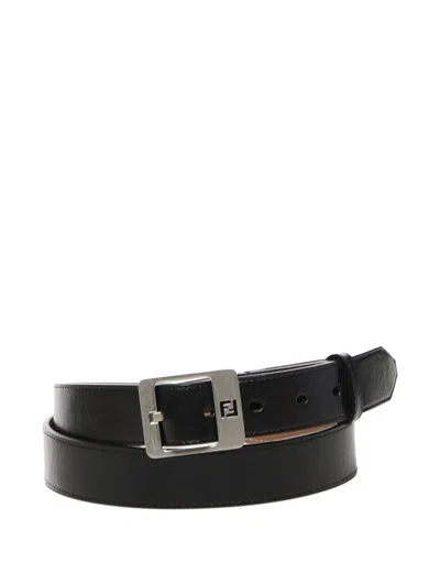 Fendi Leather Belt In Black