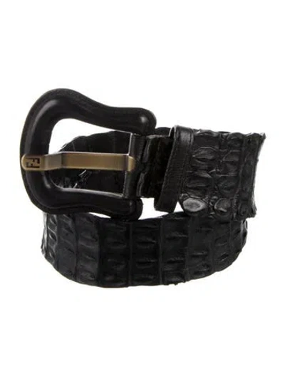 Pre-owned Fendi Leather Belt In Black