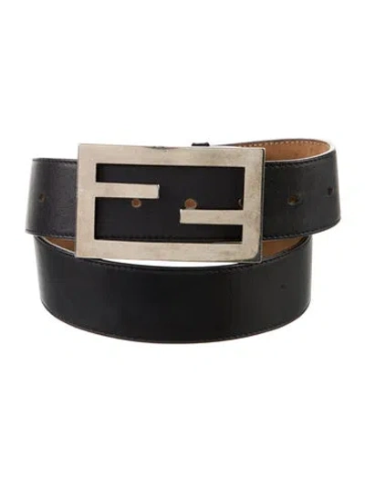 Pre-owned Fendi Leather Belt In Black