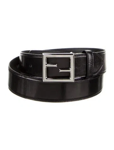 Pre-owned Fendi Leather Belt In Black