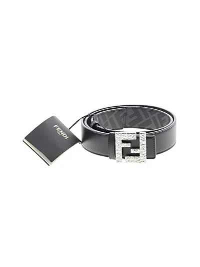 Fendi Leather Belt In Black