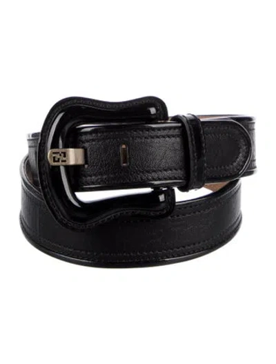 Pre-owned Fendi Leather Belt In Black