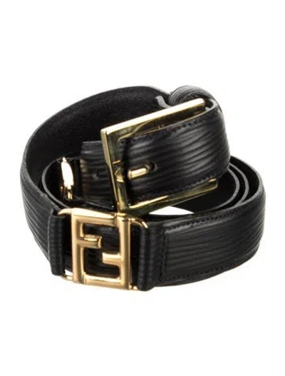 Pre-owned Fendi Leather Belt In Black