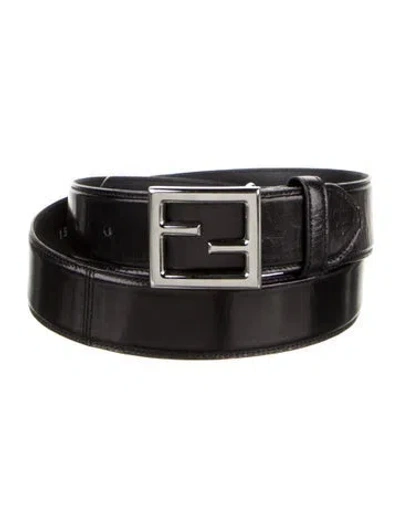 Pre-owned Fendi Leather Belt In Black