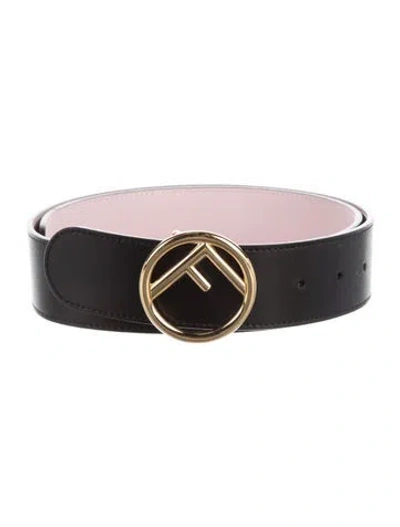 Pre-owned Fendi Leather Belt In Black