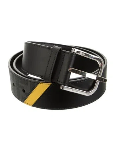 Pre-owned Fendi Leather Belt In Black