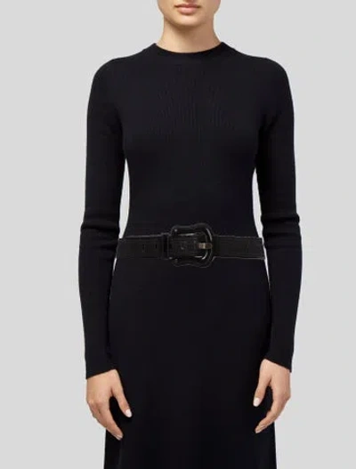Pre-owned Fendi Leather Belt In Black
