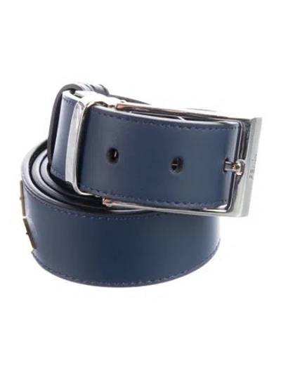 Pre-owned Fendi Leather Belt In Blue